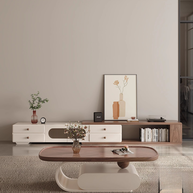 Interior Design Tv Room - Интерьер гостиной ТВ-шкаф Белый скандинавский ТВ-шкаф