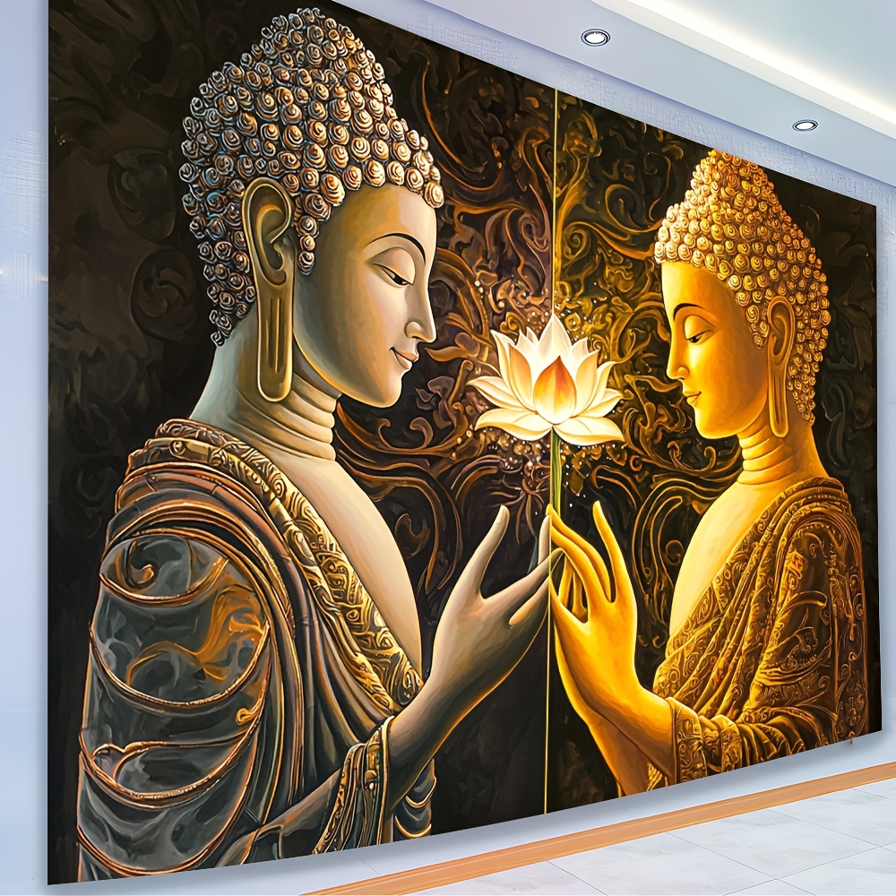 Interior Design Zen Style - Будда Лотос Настенный Гобелен Духовный Художественный